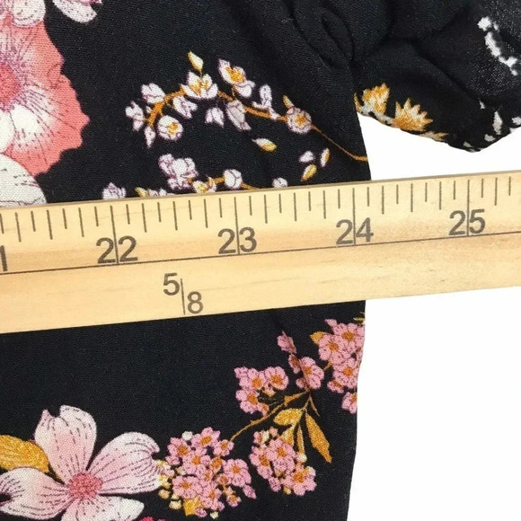 Knox Rose Womens Size XXL 2XL Floral Button Up Short Sleeve Top Shirt Career - Picture 12 of 13